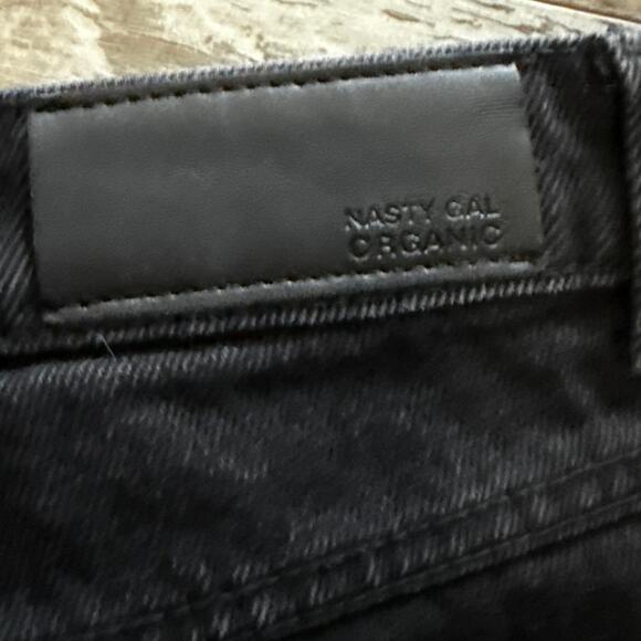 Nasty Gal Womens Organic Bleach Faded Tapered Fit Jeans 2 Casual High Rise Gray - Picture 10 of 10